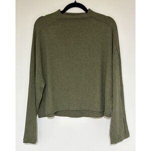Project Social T Women's Boxy Soft Olive Green Long Sleeve Sweater Sz Small